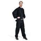 Productafbeelding Middeleeuws overhemd met staande kraag en vetersluiting Friedrich zwart