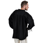 Productafbeelding Middeleeuws vetershirt met oogjes Adrian zwart