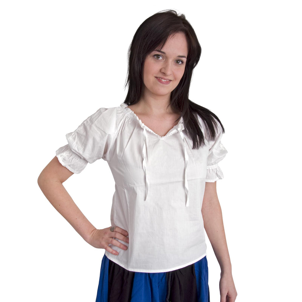 Productafbeelding Middeleeuwse kortemouwblouse Sandra wit