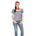 Productafbeelding Wiesn blouse, geruit met kant