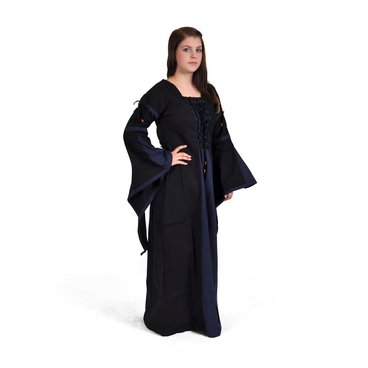 Productafbeelding Elisa - Middeleeuwse jurk zwart-blauw