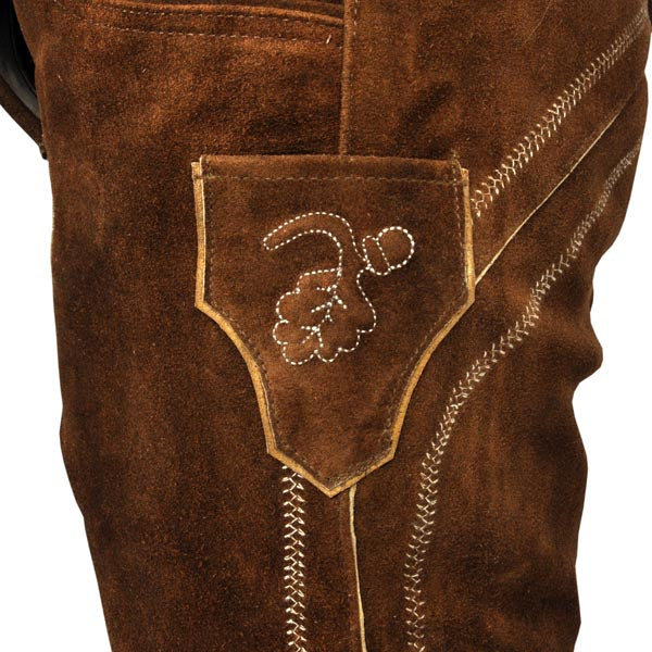 Productafbeelding Klassieke traditionele broek van echt leer voor dames