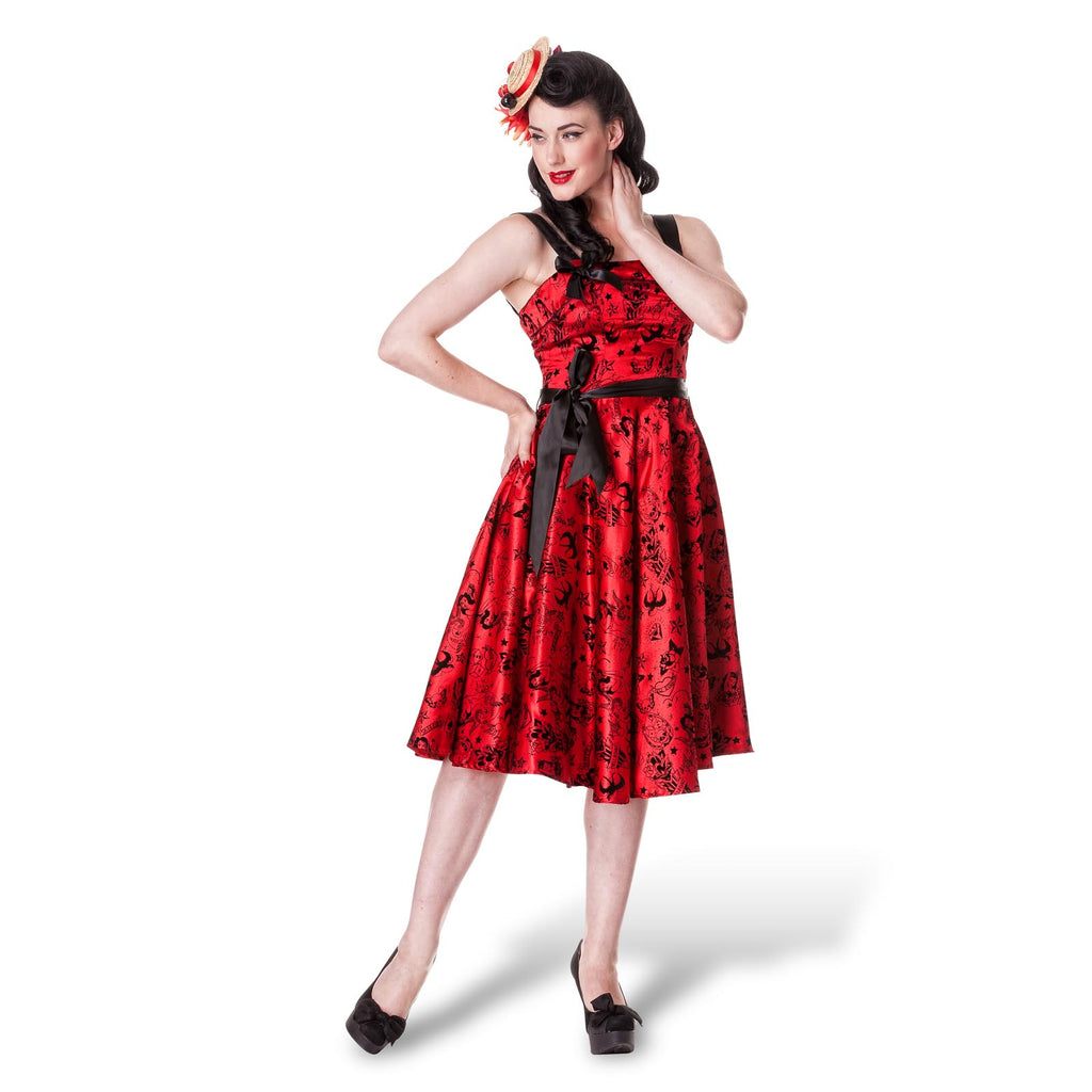Productafbeelding Rockabilly Jurk Tattoo Flock