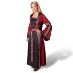 Productafbeelding Middeleeuwse jurk Iris bordeaux-zwart