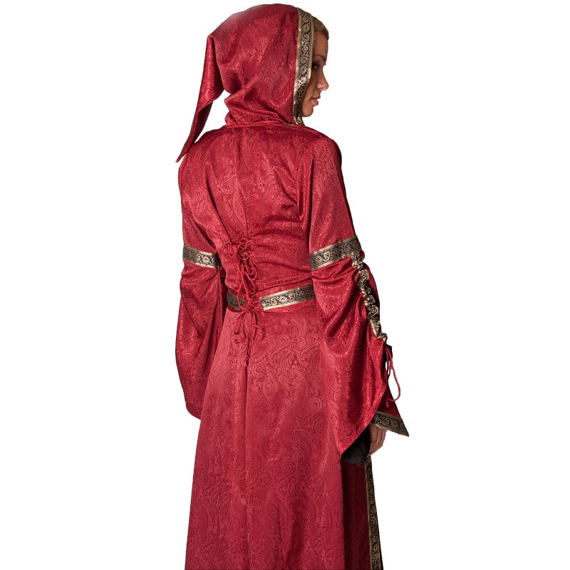 Productafbeelding Middeleeuwse jurk Iris bordeaux-zwart