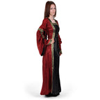 Productafbeelding Middeleeuwse jurk Iris bordeaux-zwart