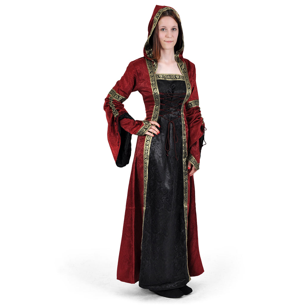 Productafbeelding Middeleeuwse jurk Iris bordeaux-zwart