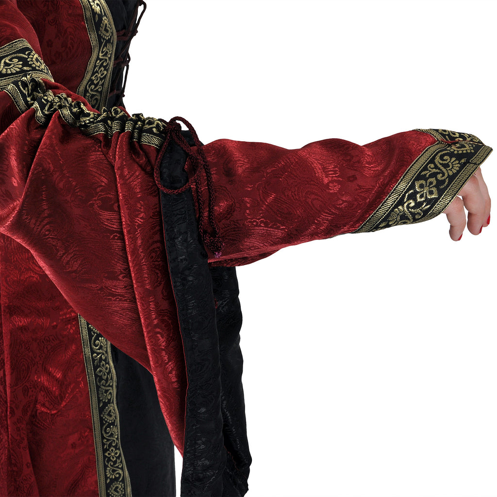 Productafbeelding Middeleeuwse jurk Iris bordeaux-zwart
