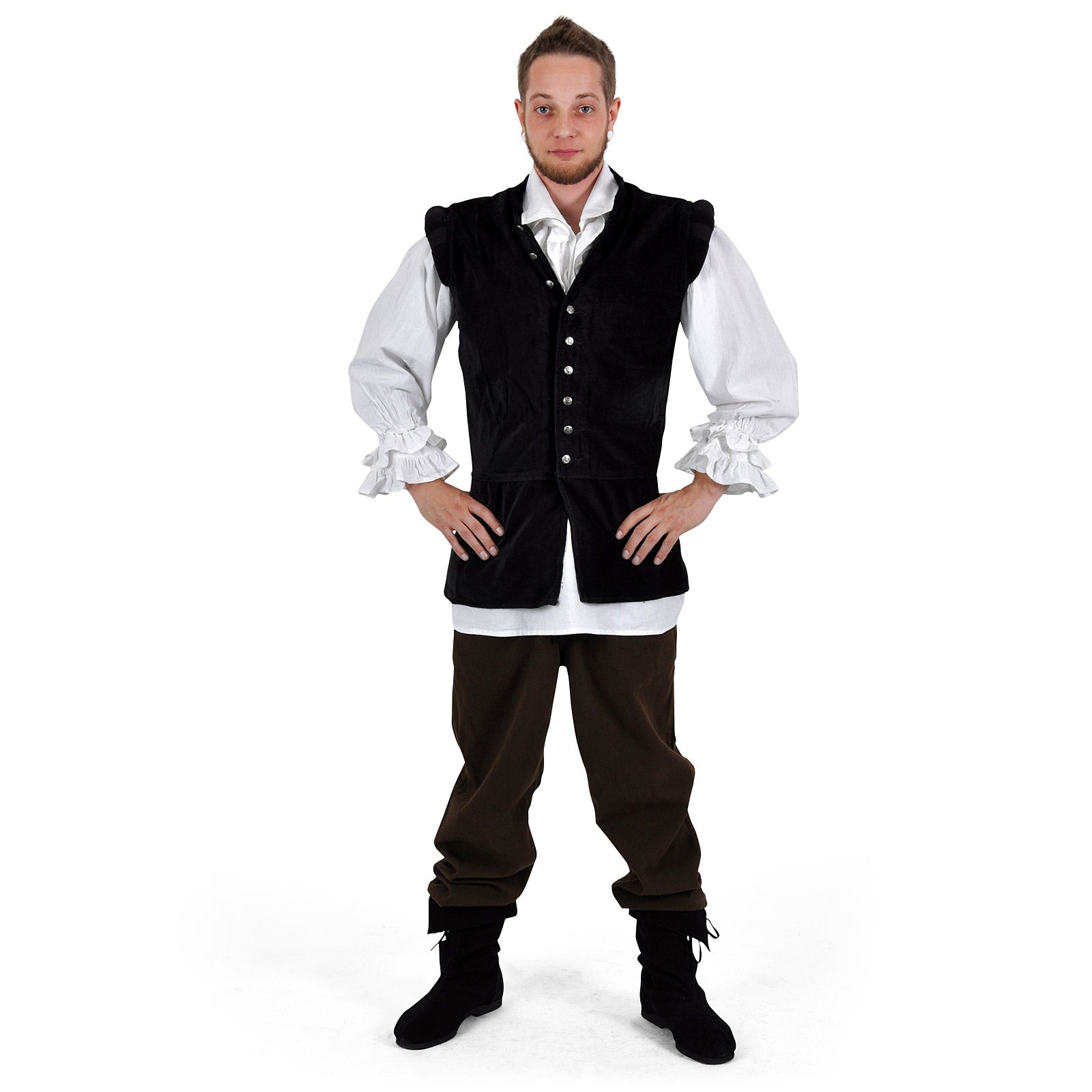 Product image Velvet Doublet with Stand-Up Collar Black