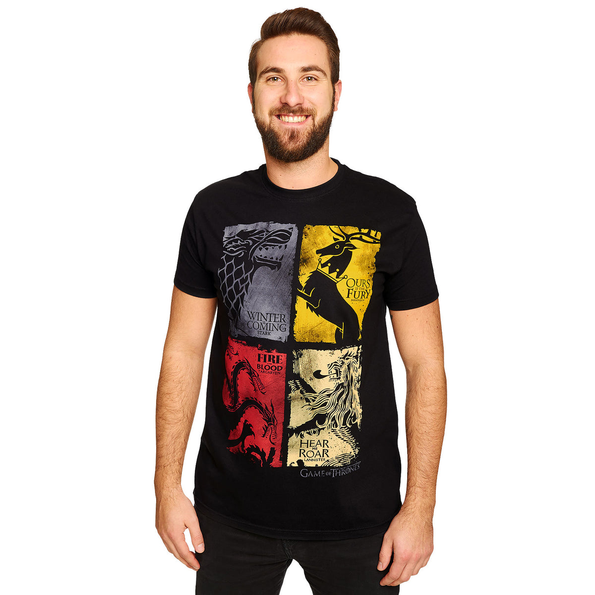 Productafbeelding Game of Thrones - Wapenschild Distressed T-Shirt Zwart