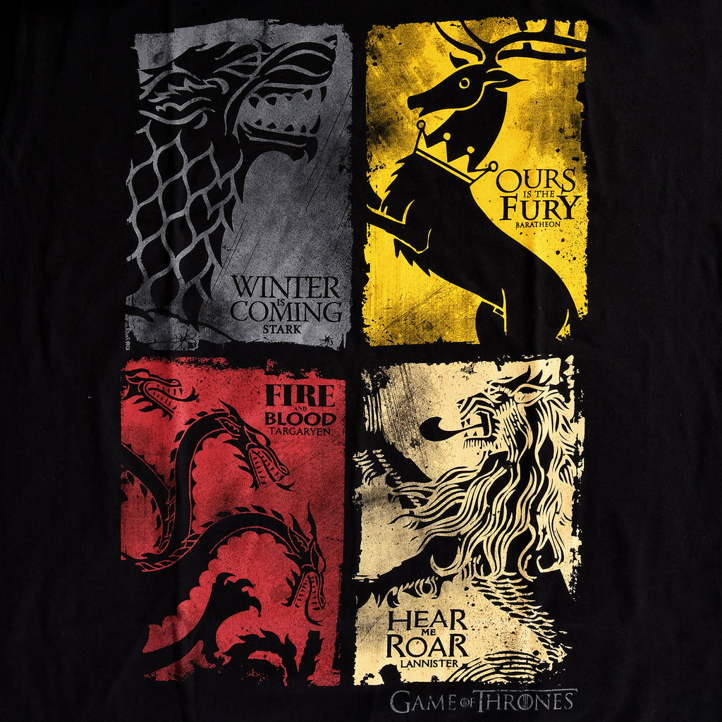 Productafbeelding Game of Thrones - Wapenschild Distressed T-Shirt Zwart