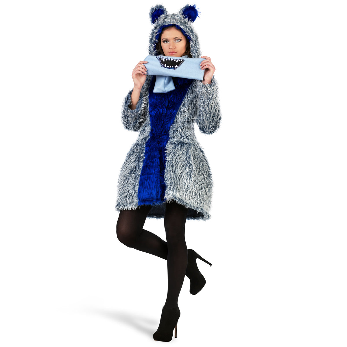 Productafbeelding Monsterkostuum dames van jas en sjaal