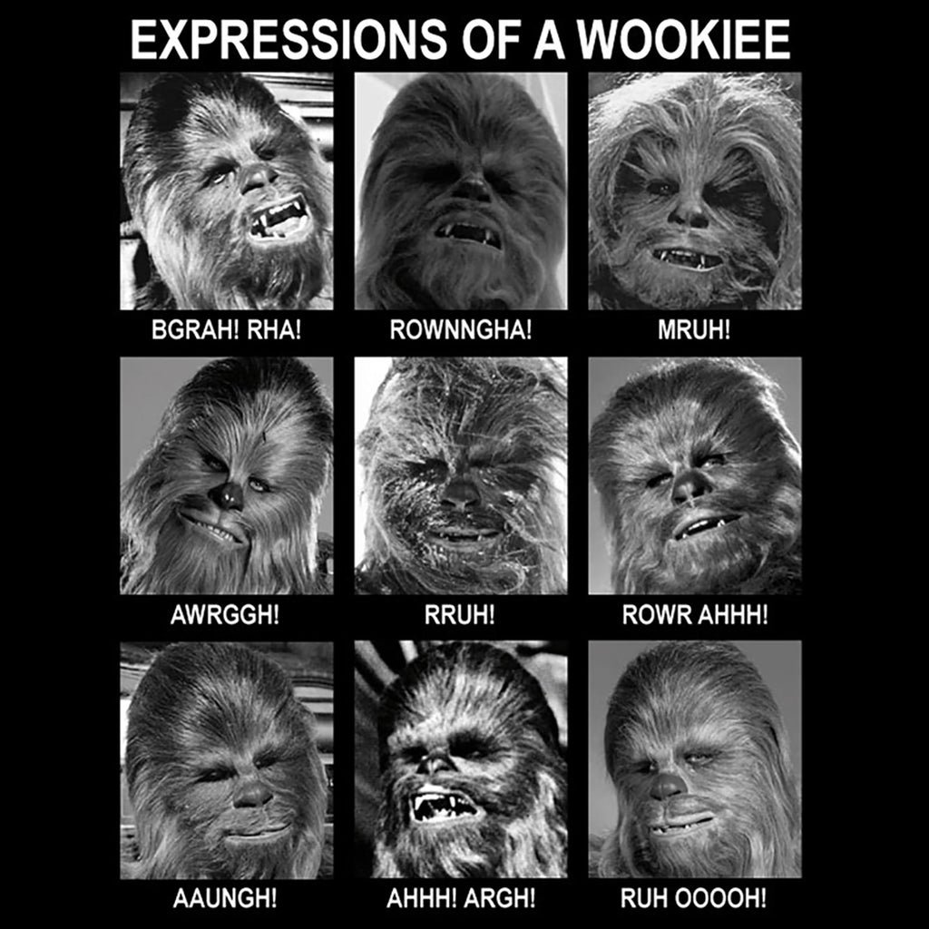 Productafbeelding Star Wars - Wookiee Expressions T-shirt zwart