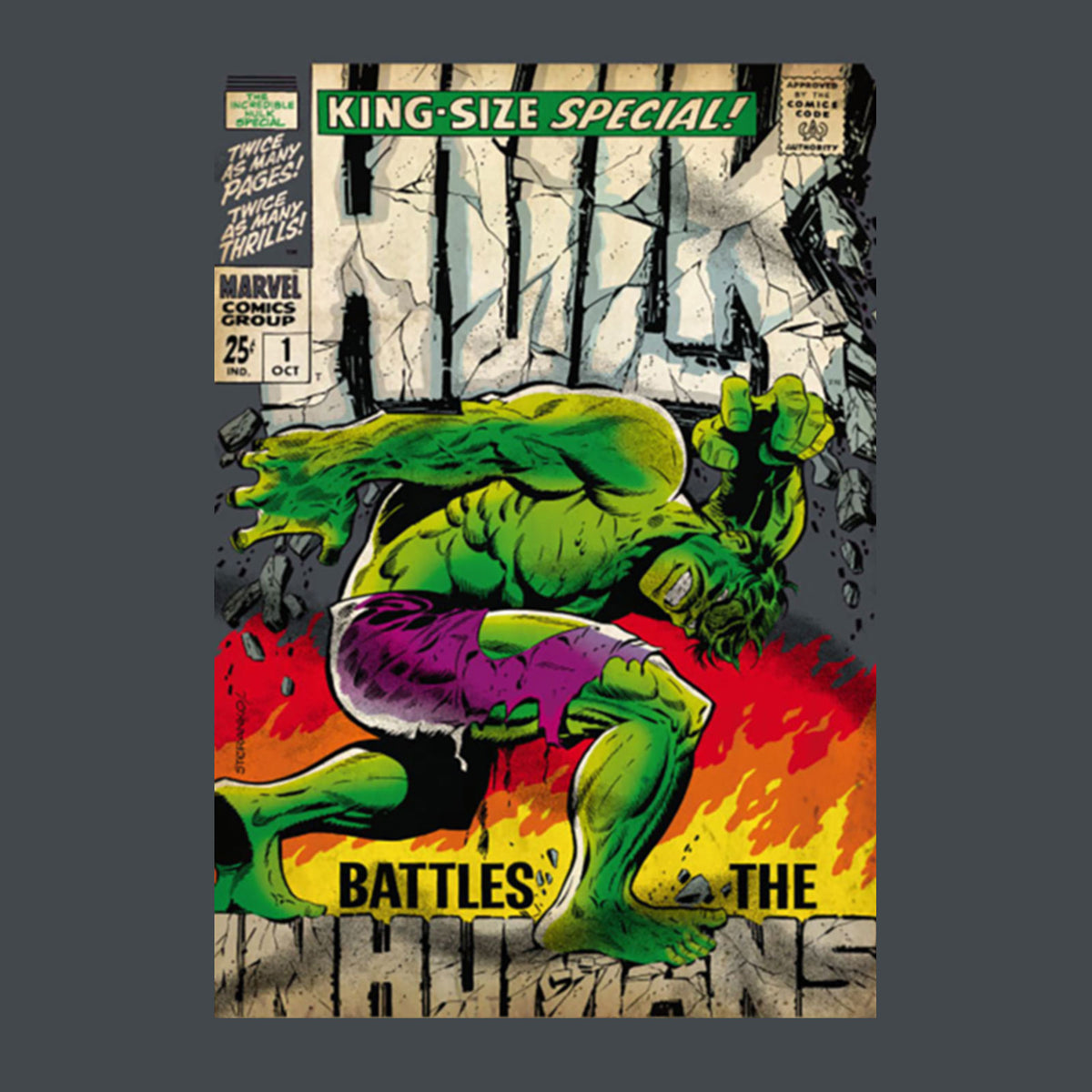 Productafbeelding Hulk - Marvel Poster T-Shirt Grijs