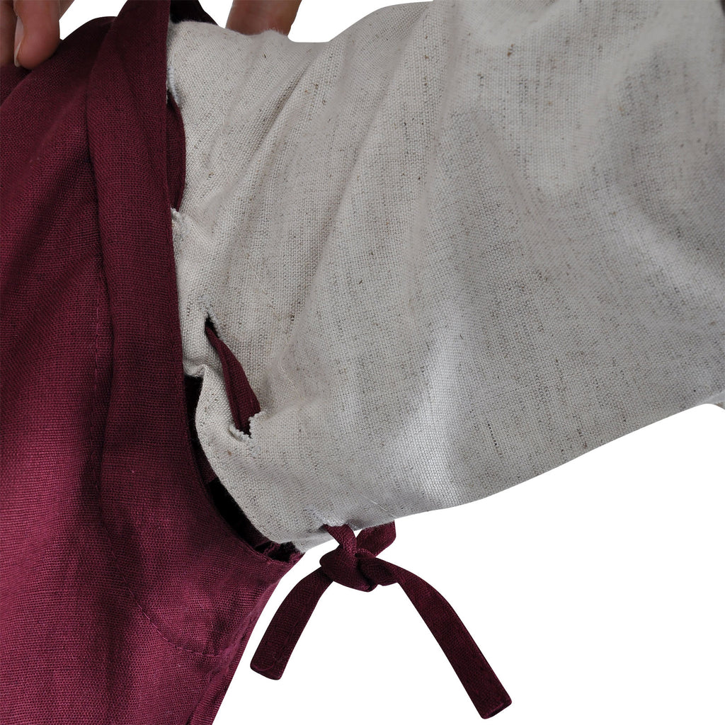 Productafbeelding Middeleeuwse jurk Applonia met afneembare mouwen natuur-bordeaux