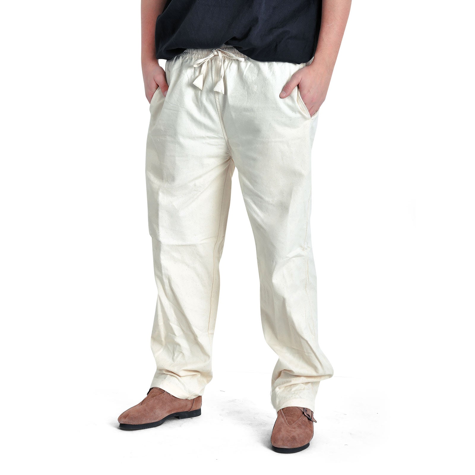 Productafbeelding Middeleeuwse broek met elastische tailleband natuur