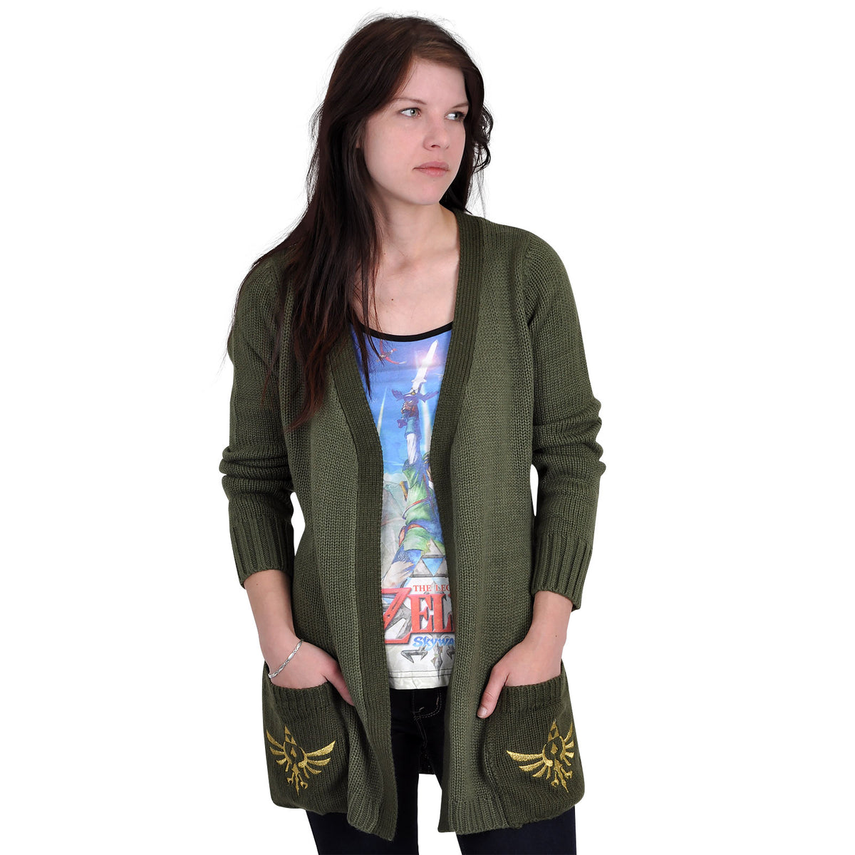 Productafbeelding Zelda - Logo Cardigan olijf