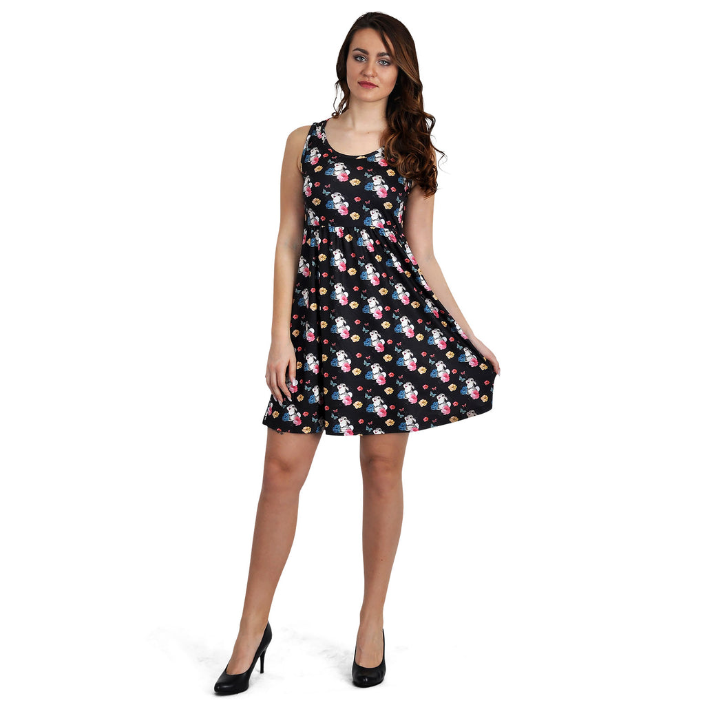 Productafbeelding Bambi - Stampertje Flower Power Minijurk Zwart
