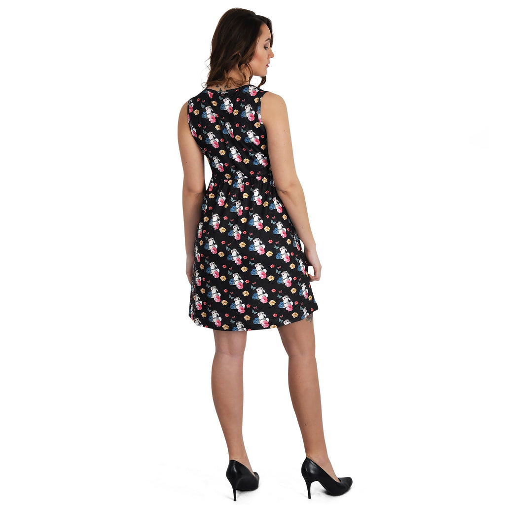 Productafbeelding Bambi - Stampertje Flower Power Minijurk Zwart