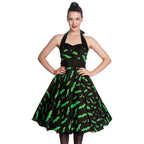 Productafbeelding Rockabilly Jurk Bat zwart-groen