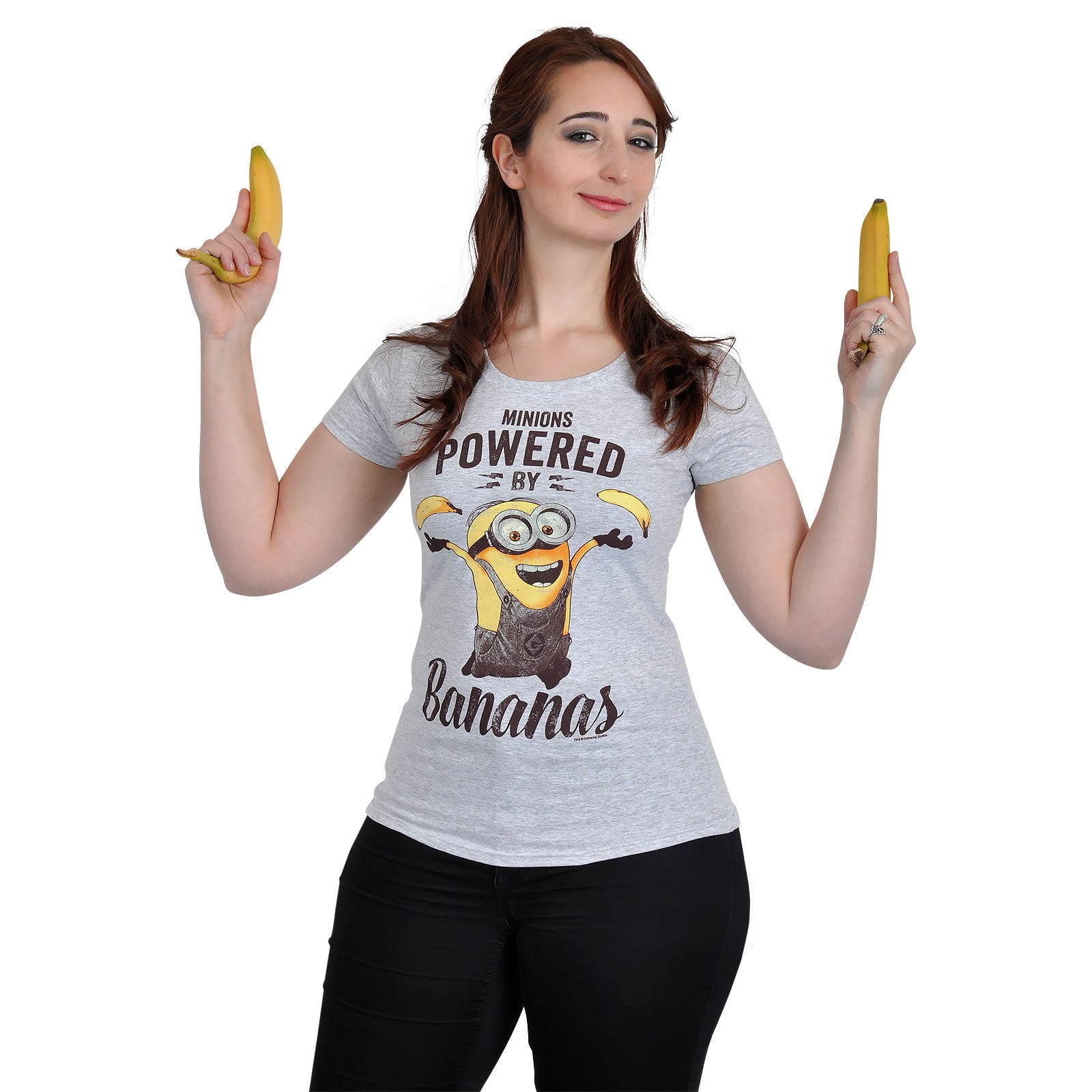 Productafbeelding Minions - Powered By Bananas meisjes shirt grijs