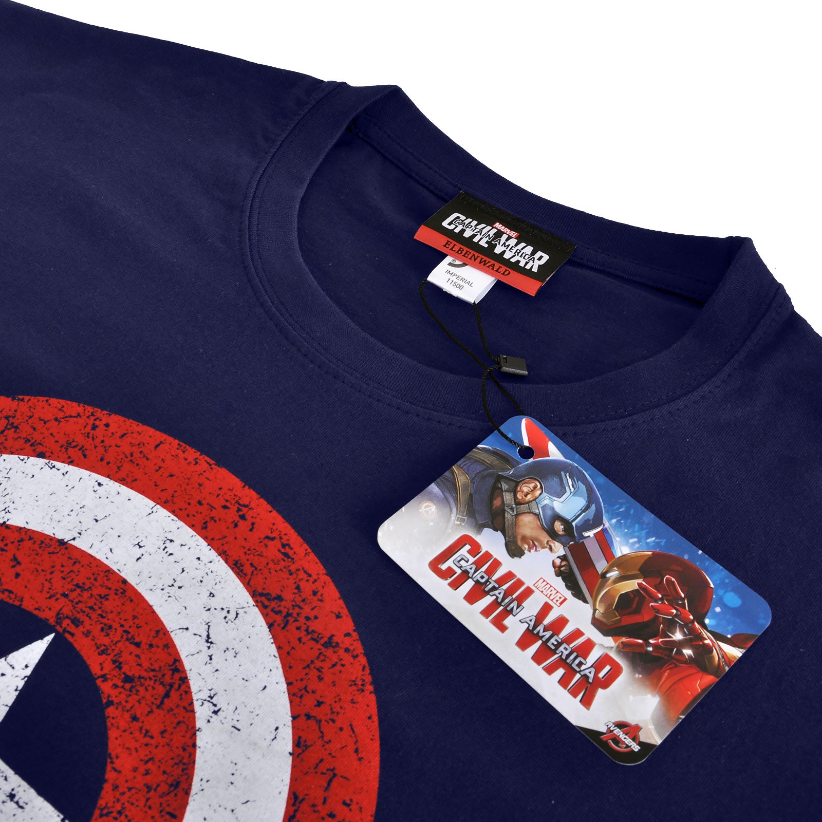 Productafbeelding Captain America - Distressed Shield Logo T-Shirt Blauw