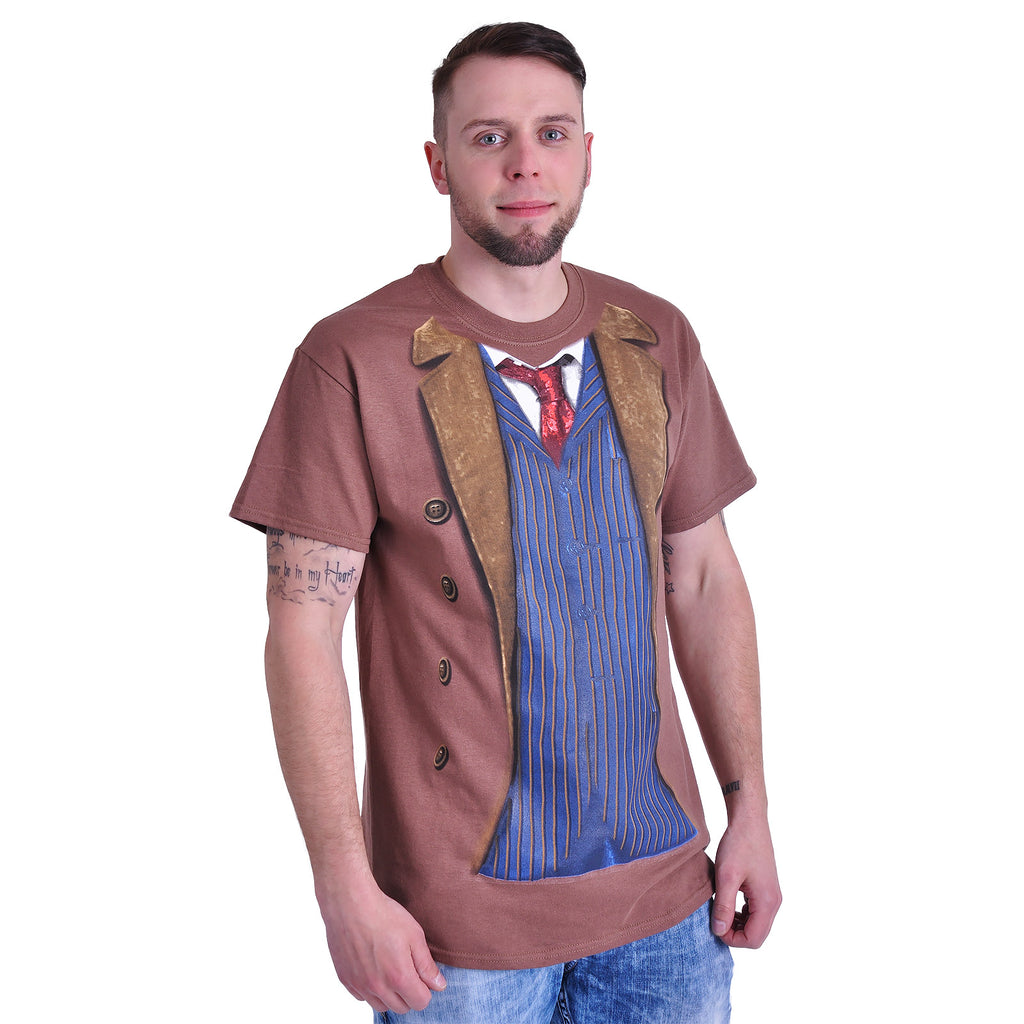 Productafbeelding Doctor Who - 10e Doctor T-Shirt bruin