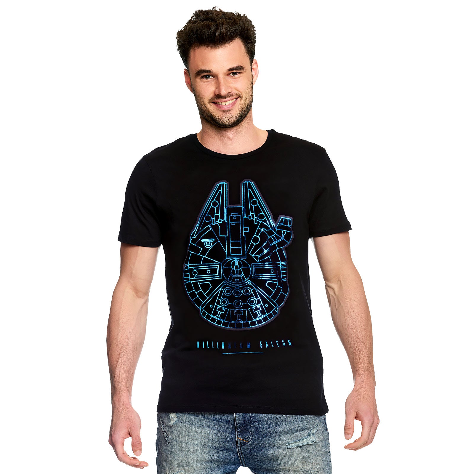 Productafbeelding Star Wars - Millennium Falcon T-Shirt zwart