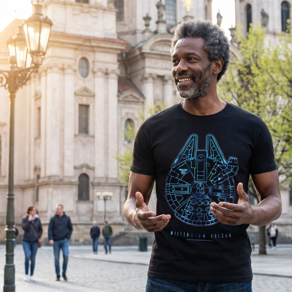 Productafbeelding Star Wars - Millennium Falcon T-Shirt zwart