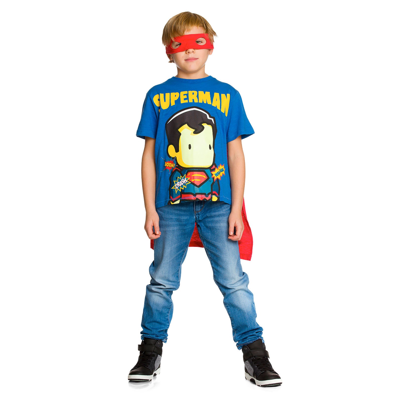 Productafbeelding Superman - Kinder T-shirt met Cape & Oogmasker