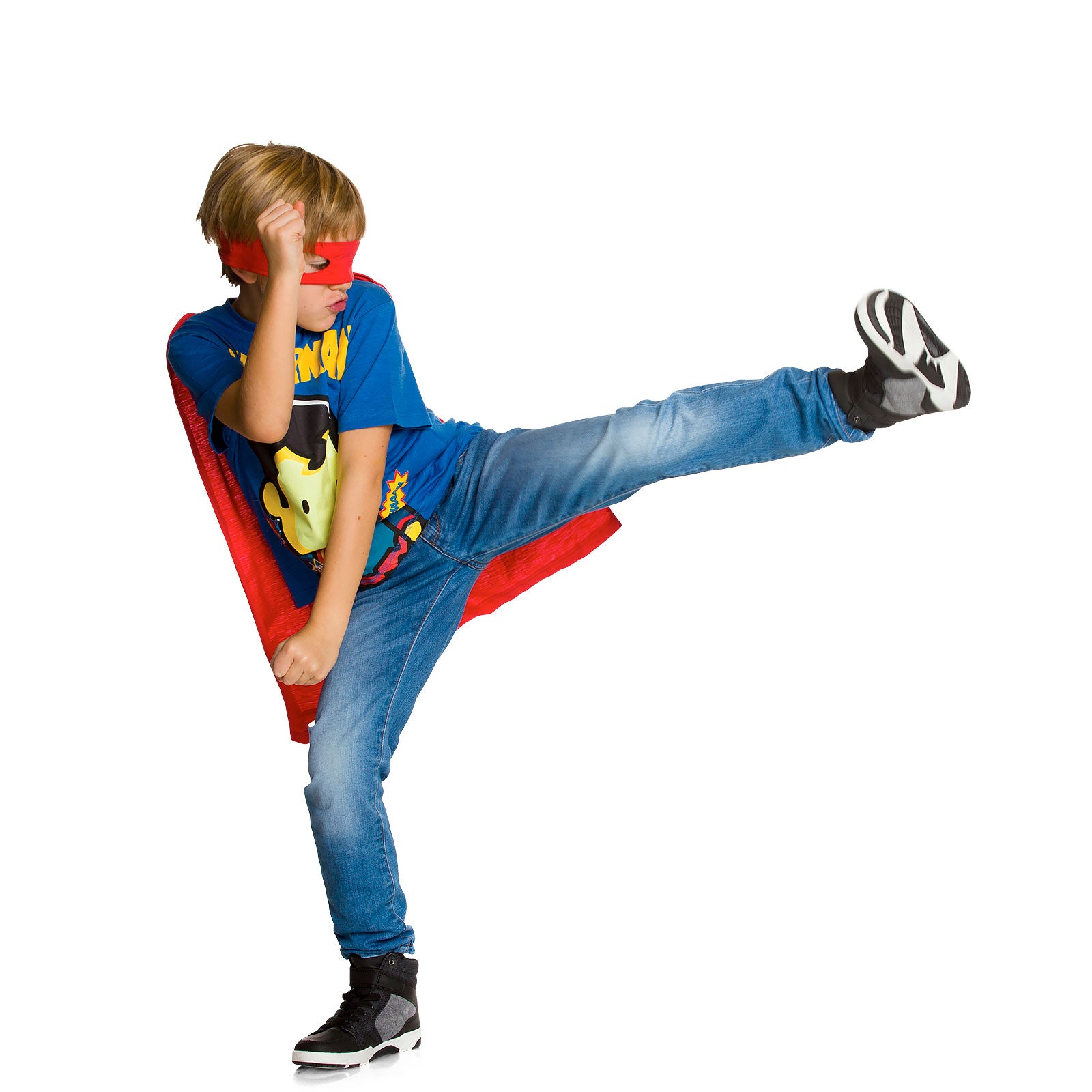 Productafbeelding Superman - Kinder T-shirt met Cape & Oogmasker