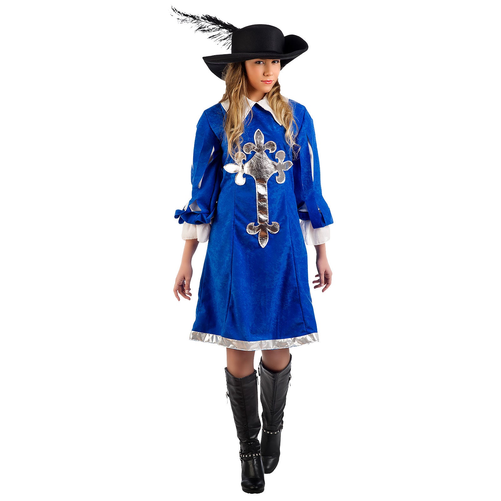 Productafbeelding Koninklijke Musketierdame - Kostuum Dames Blauw