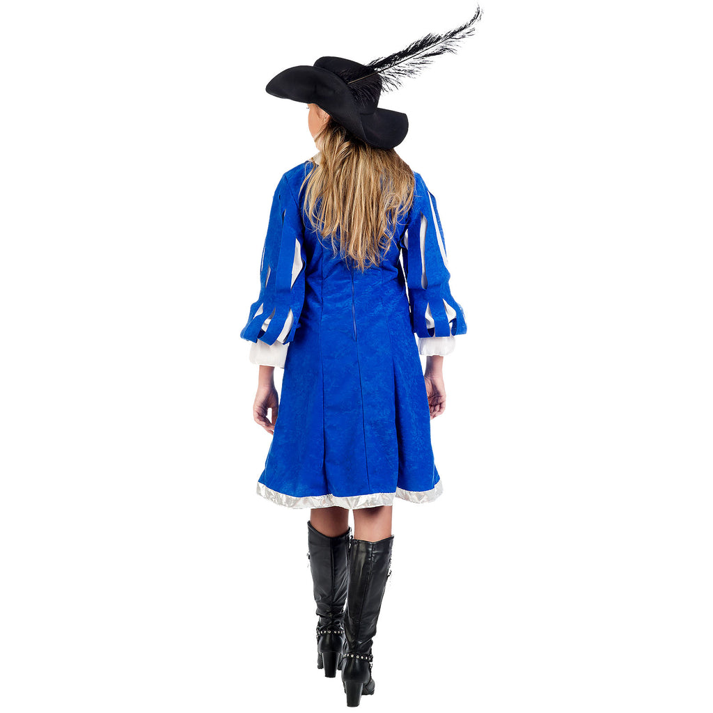 Productafbeelding Koninklijke Musketierdame - Kostuum Dames Blauw