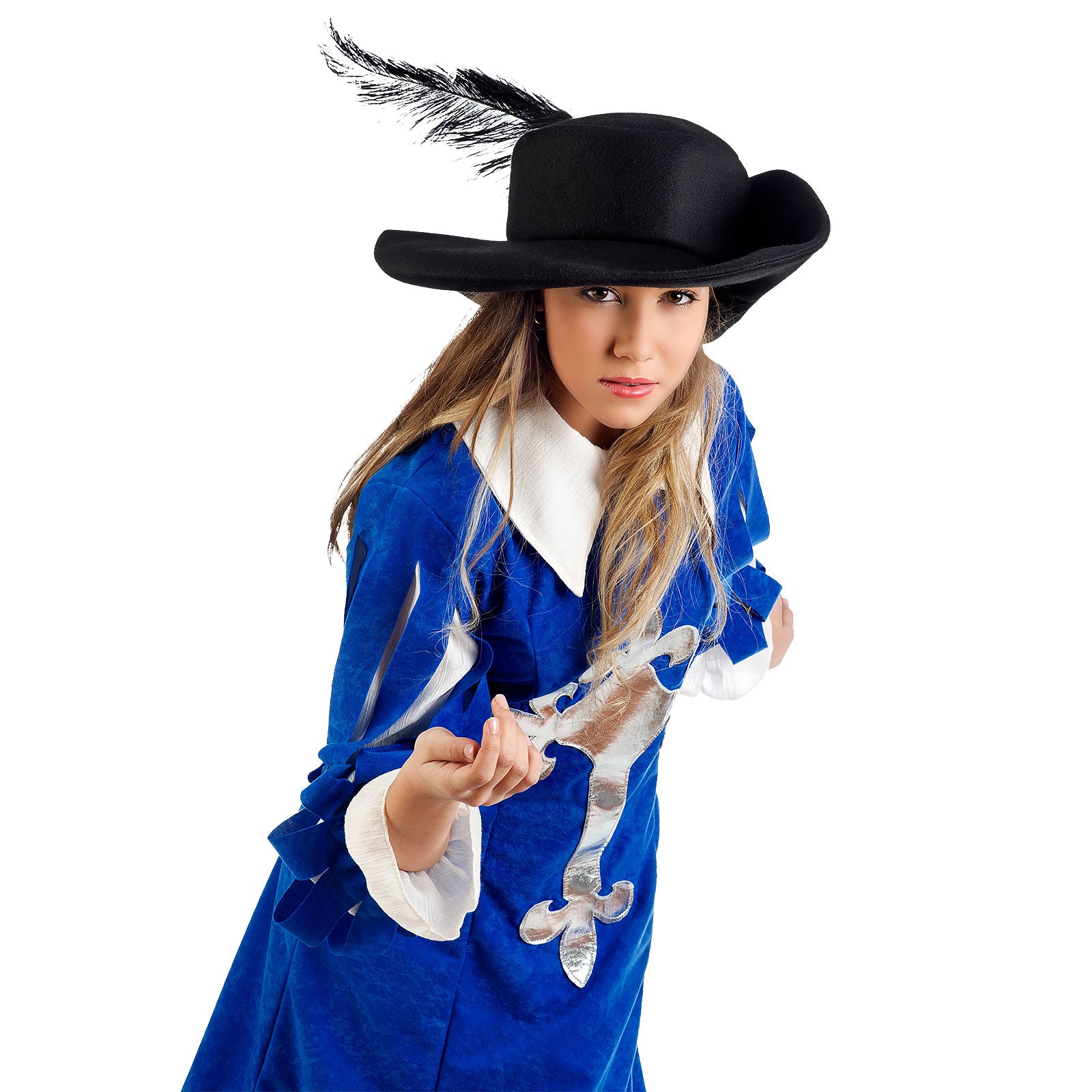 Productafbeelding Koninklijke Musketierdame - Kostuum Dames Blauw