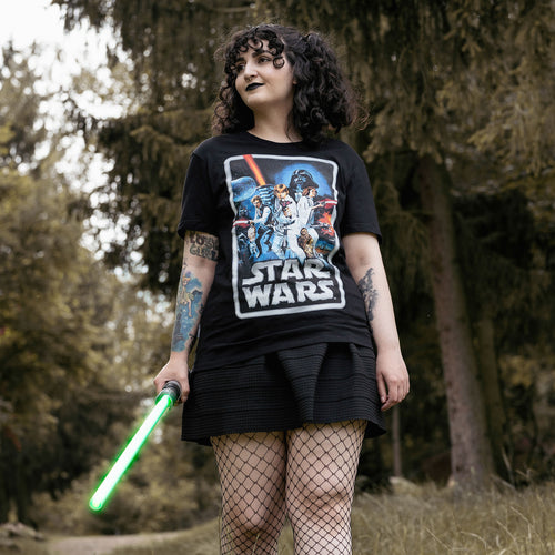 Productafbeelding Star Wars - Retro Film Poster T-Shirt Zwart