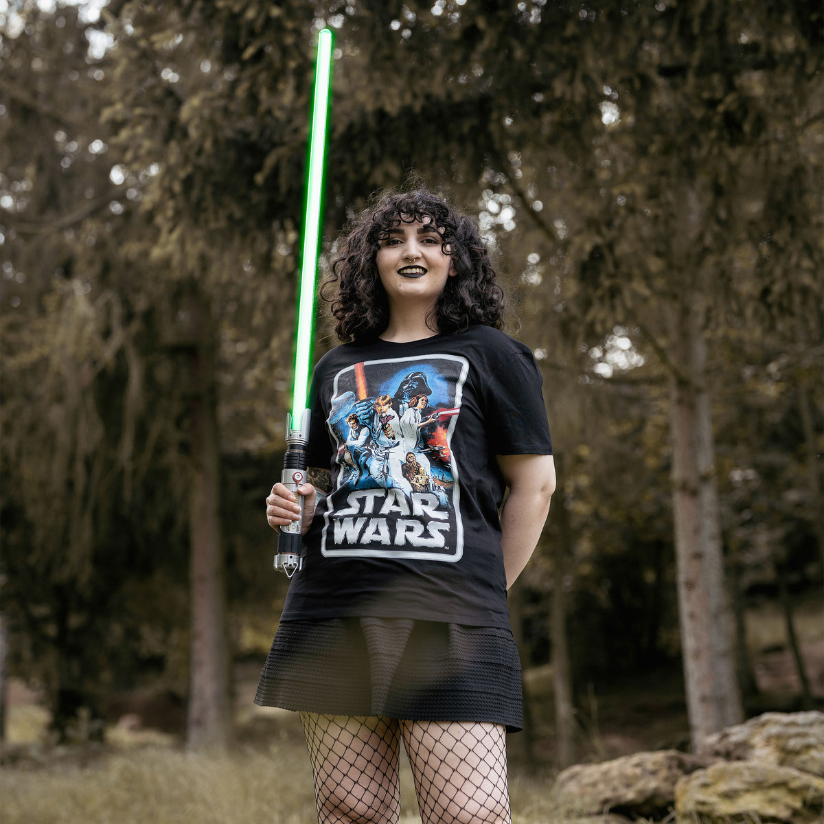 Productafbeelding Star Wars - Retro Film Poster T-Shirt Zwart