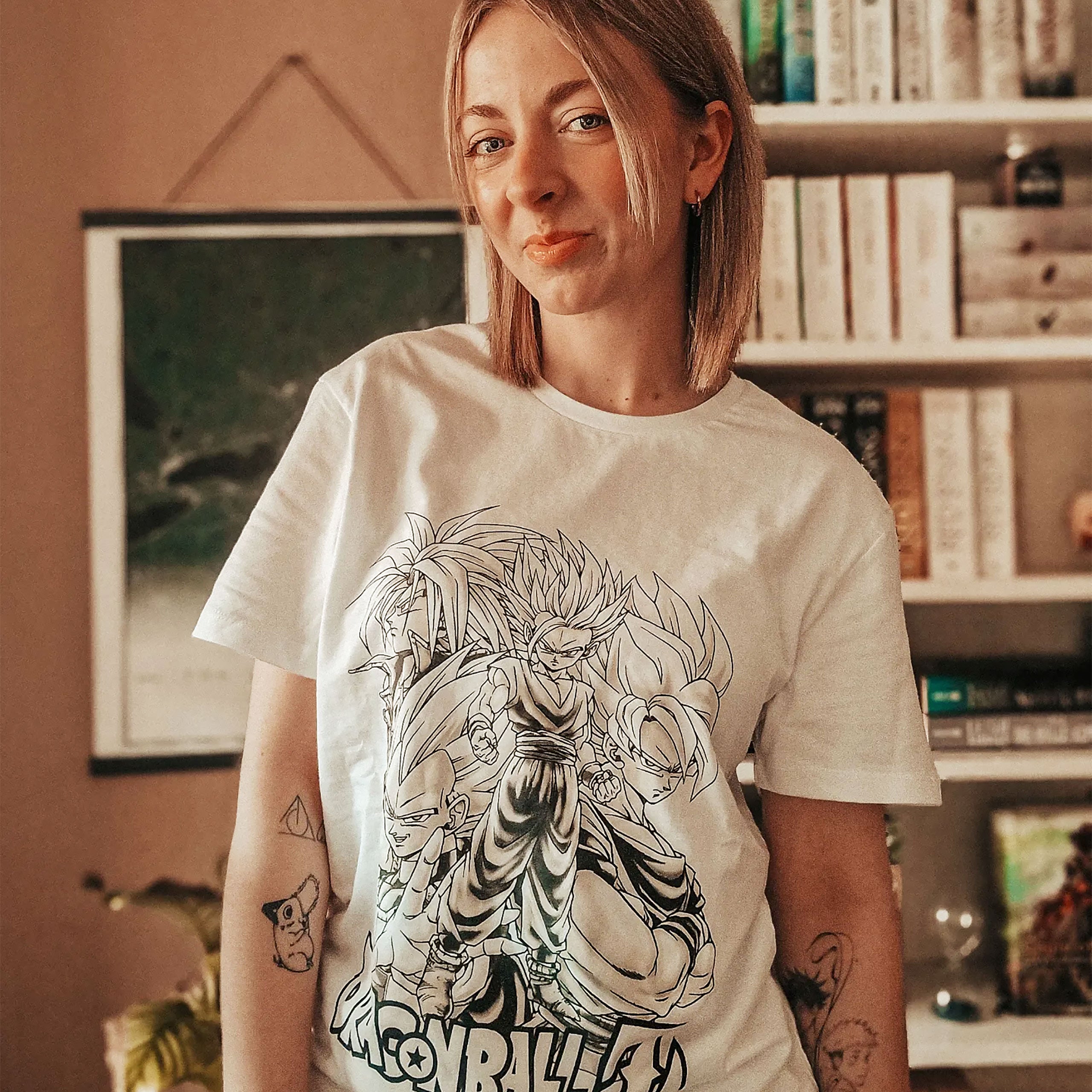 Productafbeelding Dragon Ball - Saiyan Group T-Shirt wit