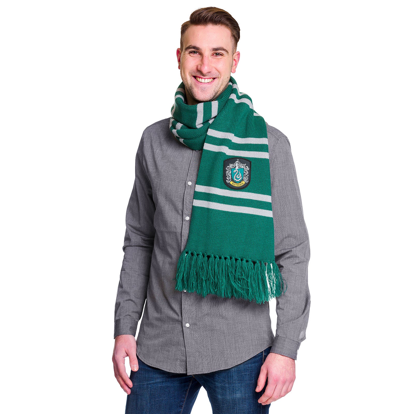 Productafbeelding Harry Potter - Slytherin Gebreide Sjaal Grijs-Groen