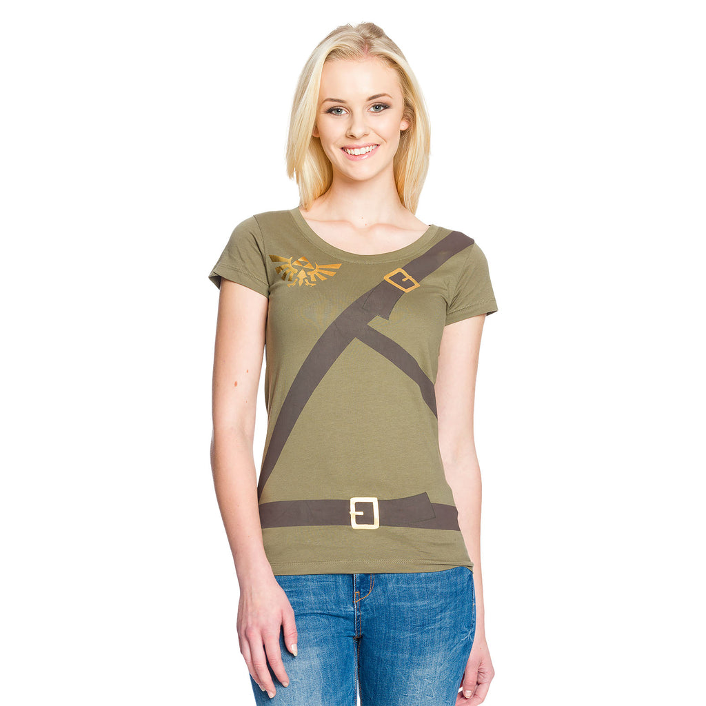 Productafbeelding Zelda - Link Cosplay Meisjes Shirt Olijf