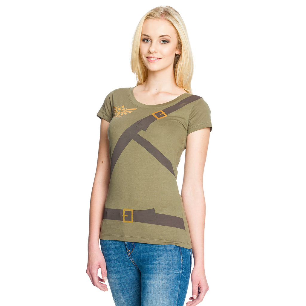 Productafbeelding Zelda - Link Cosplay Meisjes Shirt Olijf