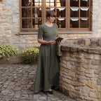 Productafbeelding Middeleeuwse jurk Ennlin met korte mouwen groen