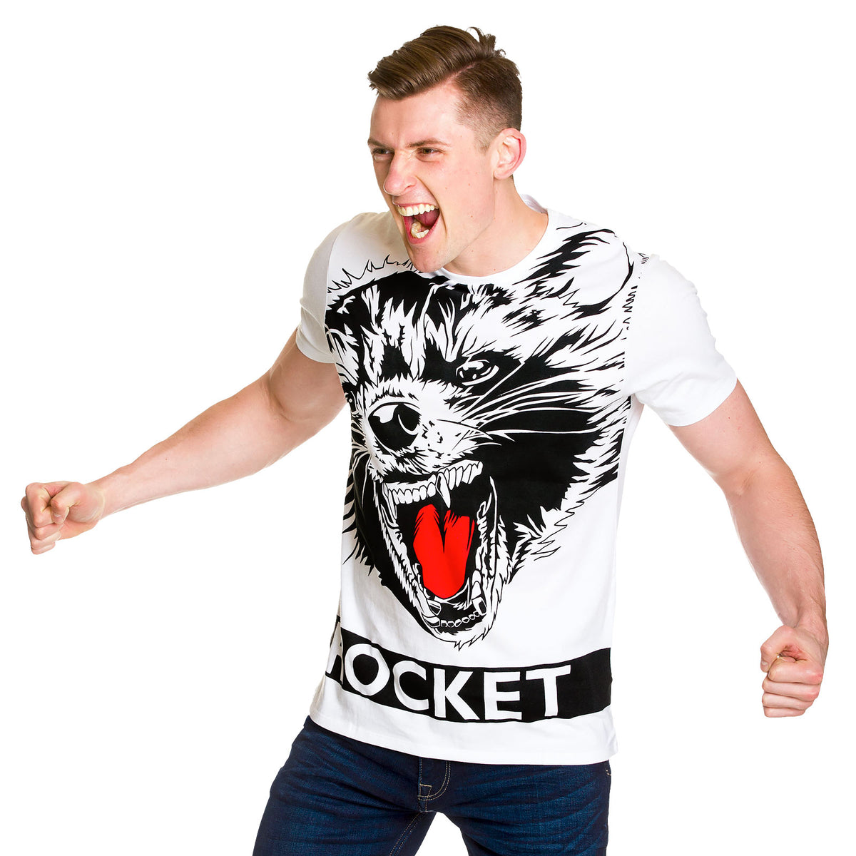 Productafbeelding Guardians of the Galaxy - Rocket Full Size T-Shirt wit