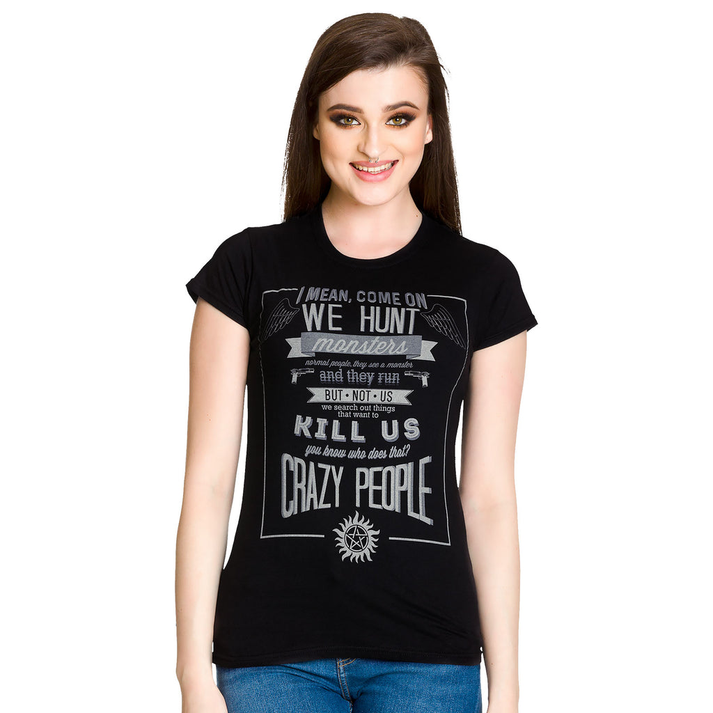 Productafbeelding Supernatural - Crazy People Meisjes Shirt zwart