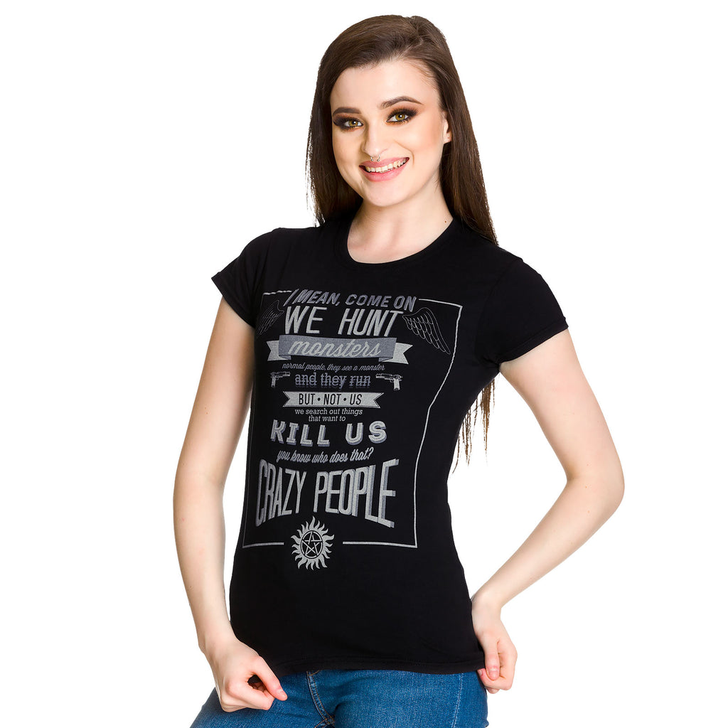 Productafbeelding Supernatural - Crazy People Meisjes Shirt zwart