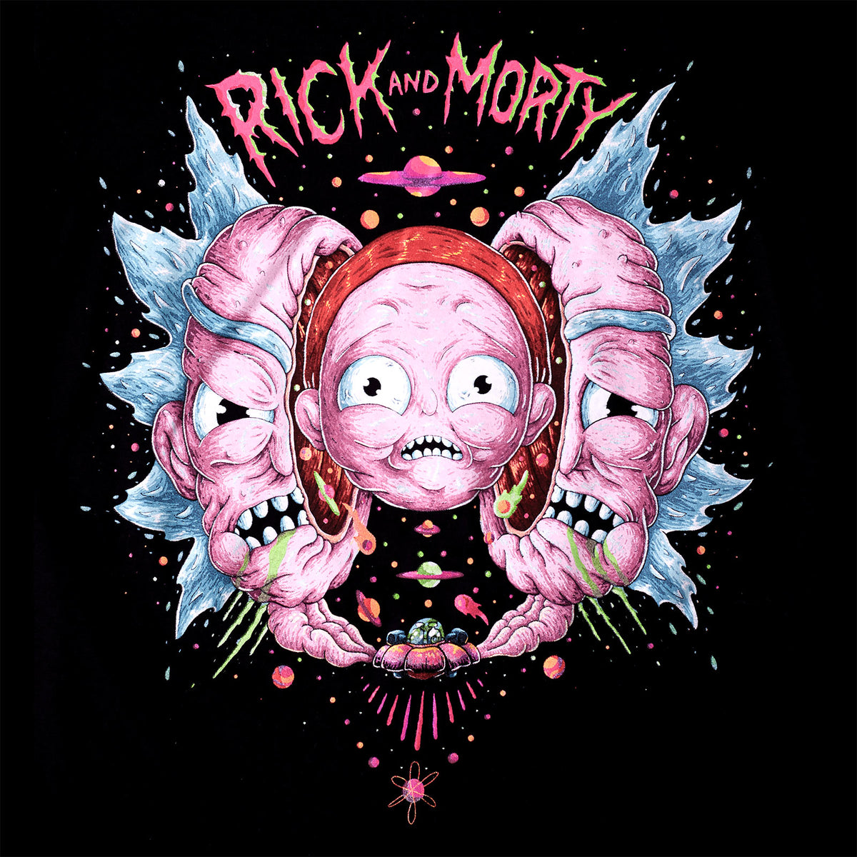 Productafbeelding Rick en Morty - Head Split T-shirt zwart