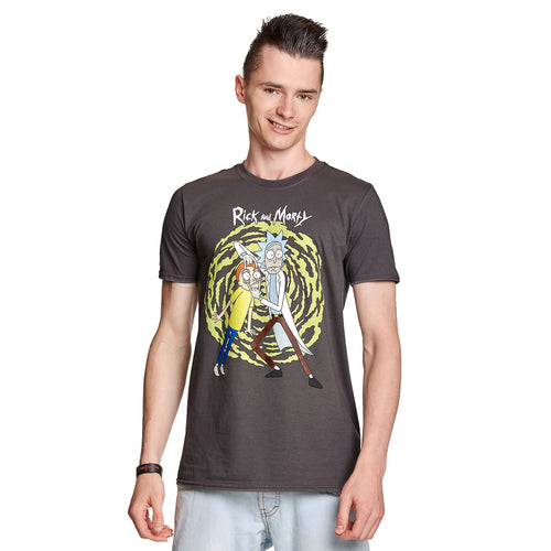 Productafbeelding Rick en Morty - Spiral T-shirt grijs
