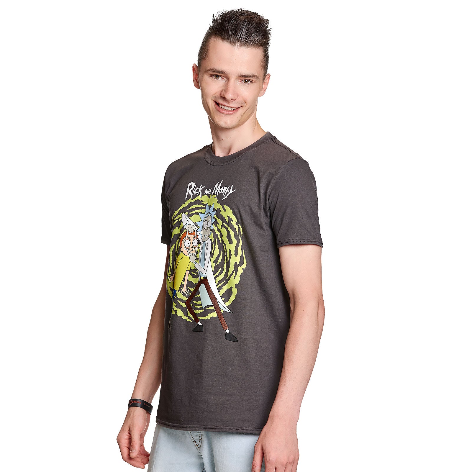 Productafbeelding Rick en Morty - Spiral T-shirt grijs