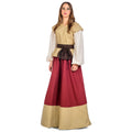 Productafbeelding Middeleeuws dameskostuum Juana beige-rood