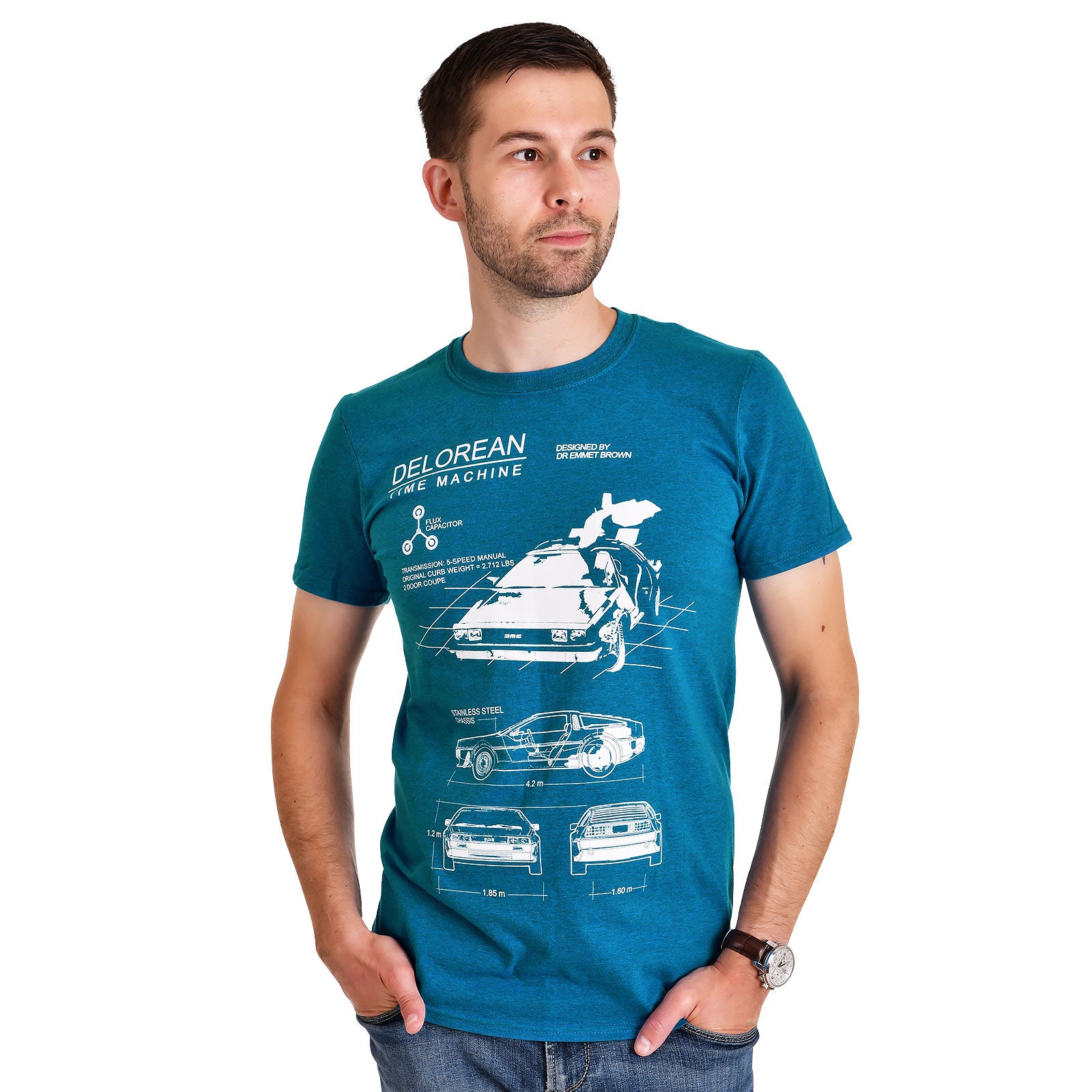 Productafbeelding Terug naar de Toekomst - Delorean T-Shirt blauw