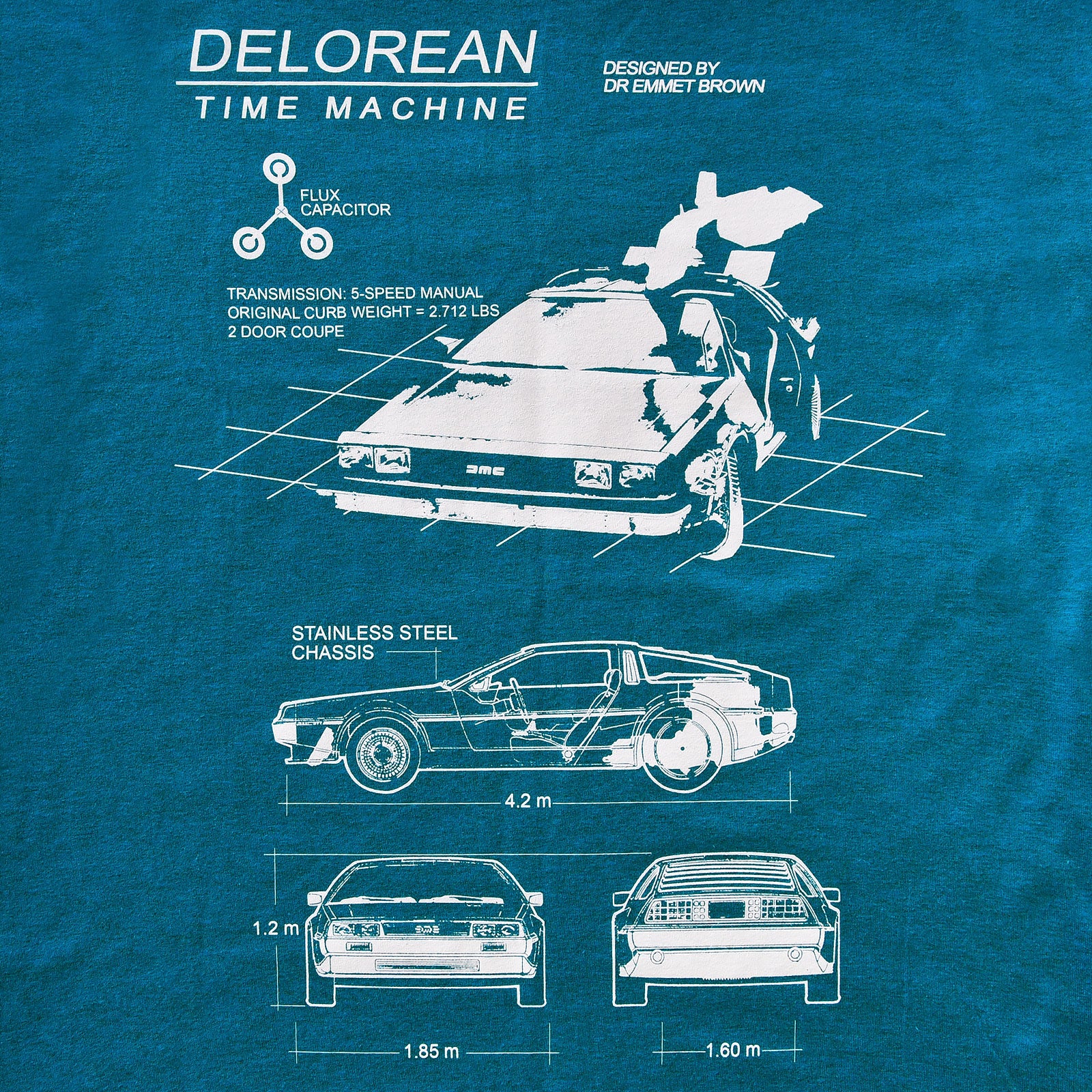 Productafbeelding Terug naar de Toekomst - Delorean T-Shirt blauw